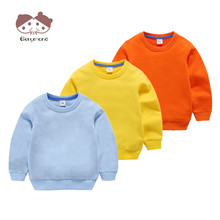 Детский свитер; весенние детские толстовки с капюшоном; пуловер из 100% хлопка с длинными рукавами; однотонная верхняя одежда для маленьких мальчиков и девочек 2024 - купить недорого