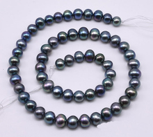 7-8mm Cultured Peacock Black Color Freshwater Pearl Loose Beads,Genuine Pearl Jewellery,New Free Shipping 2024 - buy cheap