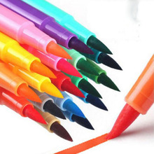 Conjunto de caneta aquarela cor suave e portátil, 12 cores, 17 cm de comprimento, ecologicamente correto, não tóxico, caneta de pintura lavável 2024 - compre barato