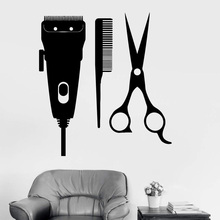 BarberShop Sign Vinyl Wall Decal Barber Tools Hair Salon Hairdresser Stylist Wall Window Stickers Removable Art Mural Decor N48 2024 - buy cheap