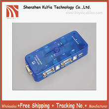KUYiA Free Shipping+Tracking number! NEW  USB 2.0 KVM SWITCH/4-Port Mini-Auto USB KVM Switch(Blue) 2022 - buy cheap