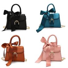 Women Female Shoulder Bag Top Handle PU Leather Ladies Handbag Girls Messenger Crossbody Bag With Bowknot Party Bag 2024 - buy cheap