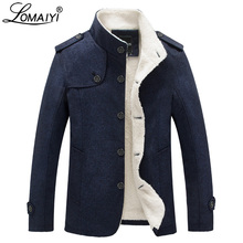 LOMAIYI-gabardina de lana de longitud media para hombre, abrigo cálido informal con cuello levantado, BM292 2024 - compra barato