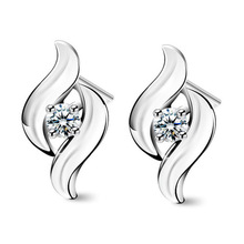 Женские серьги-гвоздики с кристаллами ААА, летние стильные ювелирные изделия, цвет серебро 2024 - купить недорого
