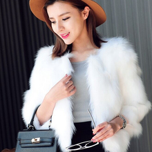 Fashion Faux Fur Coat Woman Winter Short Black White Slim Long Sleeve Imitation Rabbit Fur Overcoat Artificial Fur Jacket 3XL 2024 - buy cheap