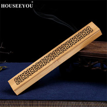Houseyou-Soporte de palo de incienso de bambú con cajón, incensario de aromaterapia hueco, quemador de té para uso en el hogar y la Oficina 2024 - compra barato