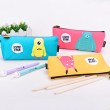 Cute Cartoon Monster Planet Canvas school Pencil Case Kawaii Pencil bag Stationery pen box lapices School Supplies for girls 2024 - buy cheap