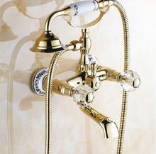 Gold Brass Chrome Shower Set Wall Mounted Ceramic Bottom, Diamond Shower Handle Shower Faucet Antique Copper 2024 - buy cheap