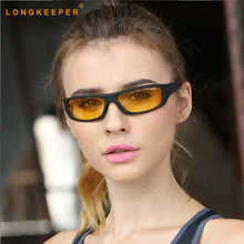 Очки ночного видения, мужские солнцезащитные очки для вождения, желтые линзы, мужские и женские очки для вождения, антибликовые очки для ночного вождения 2024 - купить недорого