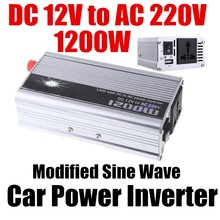 Wholesale car Power converter USB charger DC 12V to AC 220V 1200W Modified Sine Wave USB charger 2024 - buy cheap
