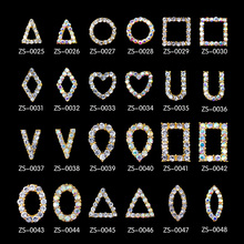 New fashion 20pcs alloy Japanese nail art decorations clear/AB rhinestone geometrical nail art jewelry trend nail art charm 2024 - buy cheap
