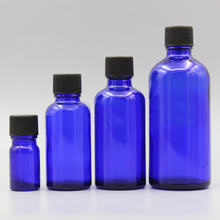 2/10pcs 5ml 10ml 15ml 20ml 30ml 50ml 100ml Empty DIY Cosmetic Blue Glass Essential Oil Sub bottling with black small cap bottles 2024 - buy cheap