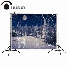 Allenjoy-cenário para fotografia de inverno, boneco com pinheiro de neve, para fotos, cabeças e tecidos 2024 - compre barato