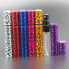 50pcs/lot Hot 8ml Anodized Aluminum Perfume Bottle Empty Glass Bottle With Pump Perfume Spray Leopard Print Travel Scent Bottle 2024 - buy cheap