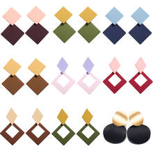 17KM Vintage 16 Big Geometric Drop Earrings For Women Red Blue Pink Gold Acrylic Dangle Earring 2019 Oversize Fashion Jewelry 2024 - buy cheap