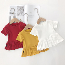 Summer Children Dress Kids Girls Short Sleeve Dress Soft Cotton Princess Dresses Girl Clothes 2024 - buy cheap