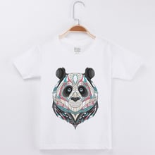 Camiseta de manga corta para niños, ropa con descuento por tiempo limitado, de algodón blanco, a la moda, con estampado de Panda 2024 - compra barato