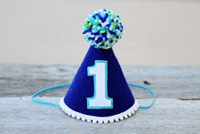 Chapéu azul para meninos, chapéu para mini festa, primeiro aniversário, feltro náutico, chapéu para recém-nascido 2024 - compre barato