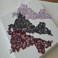 New Somelace(3pcs/lot)purple~wine~dark green hollow floral venise sewing dress lace applique embroidery lace18021210 2024 - buy cheap