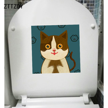 ZTTZDY 24.1*24.1CM Personality Creative Cat Toilet Sticker Wall Decal Children Bedroom Home Decoration T3-0195 2024 - buy cheap