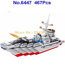 6447 467pcs Military Maritime Army Guided Missile Destroyer Warship Building Block Toy 2024 - buy cheap