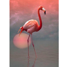 Pintura de diamante 5d DIY "Sunset Flamingo", cuadrados de imitación bordado de diamantes, estilo punto de cruz 3D, decoración de mosaico de cristal, dibujo 2024 - compra barato