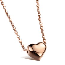 Fate Love Heart Pendant Necklace 316L Titanium Steel Real Rose Gold Silver Color Woman Jewelry gift Never Fade Free Shipping 2024 - buy cheap