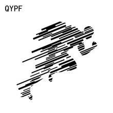 Qypf adesivo de decoração para carro, 15*14.6cm, misterioso, de vinil, preto/prata, reflexivo 2024 - compre barato