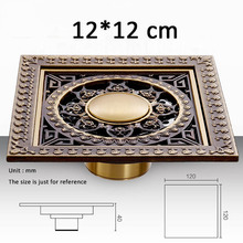 12*12cm New Arrival Antique Bronze finish Fashion design Euro Square floor drains shower drain bathroom furniture washer drainer 2024 - buy cheap