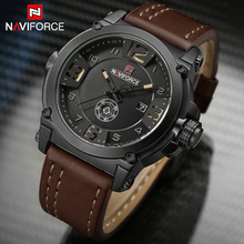 NAVIFORCE-reloj deportivo militar para hombre, cronógrafo de pulsera de cuarzo con correa de cuero y fecha, marca de lujo, Masculino 2024 - compra barato