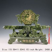 15.56 inch/ south China Taiwan jade dragon manual sculpture, bagua sword 2024 - buy cheap