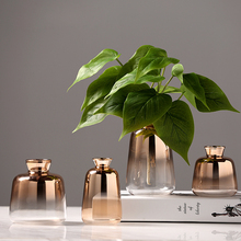 Moderno vaso de vidro galvanizado ouro hidroponia vasos pequenos decoração flores secas recipientes mesa casamento decoração para casa 2024 - compre barato