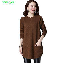 Plus size Women's clothing Long Sweater Female Hedging Round neck Bottoming Sweater Korean Women Long sleeve Knit Sweaters A83 2024 - buy cheap