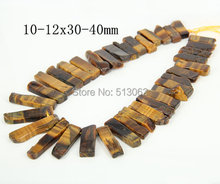 Approx 35pcs/strand of Yellow Tiger Eye Top Drilled Point Beads ,Tiger Eye Slice Beads Point Pendants 10-12x30-40mm 2024 - buy cheap