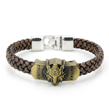 Dongsheng-pulsera de aleación de fantasía Final, brazalete tejido de cuero con Logo de Lobo, Punk, joyería para disfraz-25 2024 - compra barato