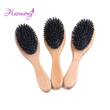 5pcs/lot Natural Varnish Wooden handle Boar Bristle Hair Brush, Hair Extensions Brush for Human Hair Extension 2024 - buy cheap