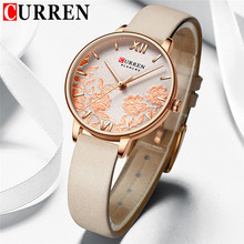 CURREN-reloj resistente al agua para mujer, pulsera clásica de cuero genuino, de lujo, dorado, 9065 2024 - compra barato