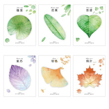 6 pcs Leaf sticky notes Lotus Maple Banana memo pad book marker stickers Stationery Office accessories School supplies F005 2024 - buy cheap