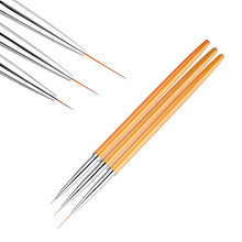 New 3pcs/set Nail Art Liner Painting Pen 3D DIY Acrylic UV Gel Brushes Drawing Kit Line Grid French Design Manicure Tool 2024 - buy cheap