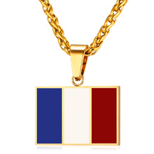 Colgante de bandera nacional de Francia para hombre y mujer, joyería de acero inoxidable, Color dorado, Patriot, cadena con bandera francesa, GP2444, nueva moda novedosa 2024 - compra barato