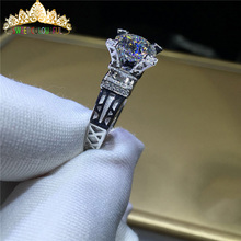 Anillo de diamantes de moissanita de oro de 18K 750Au, VVS de color D con certificado nacional MO-00107, 100% 2024 - compra barato