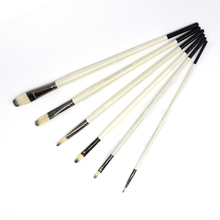 Professional 6 pcs White Bristle Painting Brushes Set Mix Hair Watercolor Acrylic Oil Artistic Paint Brush For Art Supplies 2024 - buy cheap