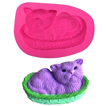 Cat shaped 3D Reverse sugar molding Food Grade silicone mould for polymer clay molds chocolate cake decoration tools FT-0394 2024 - buy cheap