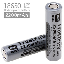 TrustFire-batería recargable IMR para linternas, pila con protección de litio, PCB, 18650, 2200mah, 35A, 3,7 V, 8,1 WH, 4 unids/lote 2024 - compra barato