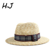 2019 de las mujeres de la moda sombrero de sol de verano dama de ala ancha de paja de trigo Boater playa Panamá sombrero de moda Riibbon tamaño de la banda 56-58 CM 2024 - compra barato