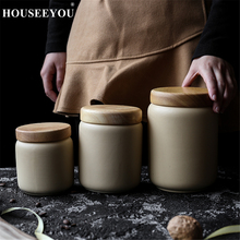 Solid Color Ceramic Sealed Jar Grains Cereal Tea Coffee Beans Spices Can Bottle Storage Tank Kitchen Food Container Organizer 2024 - buy cheap