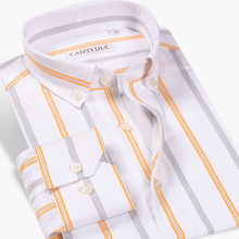 GREVOL-camisas formales de manga larga para hombre, camisas informales a rayas, de algodón, con cuello vuelto Social, de negocios, novedad, 100 $ 2024 - compra barato
