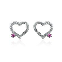 New Simple Exquisite Sweet Heart Zircon Stud Earrings For Women Trend Creative 925 Sterling Silver Party Gifts Jewelry SAE306 2024 - buy cheap