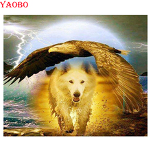5D полностью квадратная круглая Алмазная картина животное волк/Орел DIY Алмазная вышивка горный хрусталь Картины Мозаика Алмазная мозаика 2024 - купить недорого