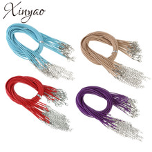 XINYAO 20pcs/lot Lobster Clasps Leather Rope Necklace Dia 1.5mm Korean Cotton Waxed Cord Thread Necklaces Fashion Jewelry F1376 2024 - buy cheap